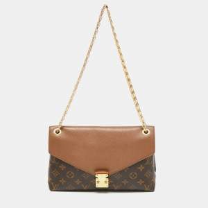 Pre Owned Louis Vuitton Bronze Monogram Canvas and Leather Pallas Chain Bag