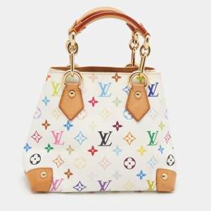 Pre Owned Louis Vuitton White Multicolore Monogram Canvas Audra Bag