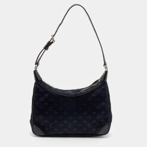 مملوكة مسبقًا Louis Vuitton Black Monogram Satin Mini Boulogne Bag
