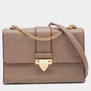 مملوكة مسبقًا Louis Vuitton Taupe Glace Monogram Empreinte Leather Saint Sulpice PM Bag