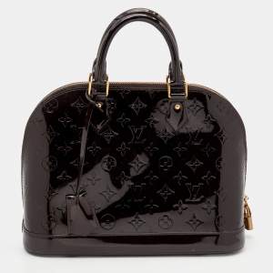 Pre Owned Louis Vuitton Amarante Monogram Vernis Alma PM Bag