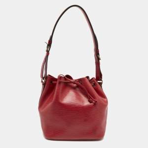 Pre Owned Louis Vuitton Red Epi Leather Petit Noe Bag