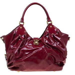 Pre Owned Louis Vuitton Cerise Monogram Patent Leather Surya L Bag