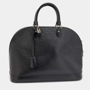 Pre Owned حقيبة لوي فيتون ألما جلد إيبي أسود MM