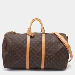 Pre Owned Louis Vuitton Monogram Canvas Keepall Bandouliere 55 Bag