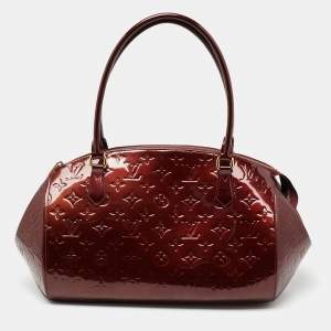 Pre Owned Louis Vuitton Rouge Fauviste Monogram Vernis Sherwood GM Bag