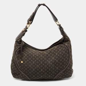 مملوكة مسبقًا Louis Vuitton Ebene Mini Lin Monogram Canvas Manon MM Bag
