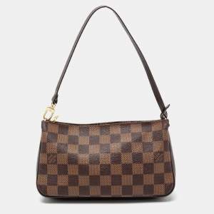 Pre Owned Louis Vuitton Damier Ebene Canvas Navona Pochette Accessories