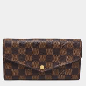 مملوكة مسبقًا Louis Vuitton Damier Ebene Canvas Sarah Wallet