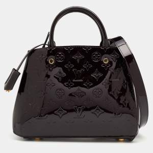 Pre Owned Louis Vuitton Amarante Monogram Vernis Montaigne BB Bag