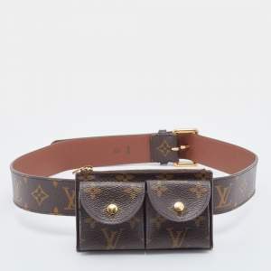 Pre Owned Louis Vuitton Brown Monogram Canvas Pochette Duo Belt Bag