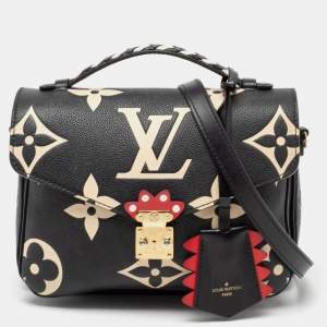 Pre Owned Louis Vuitton Black/Beige Monogram Empreinte Crafty Pochette Metis Bag