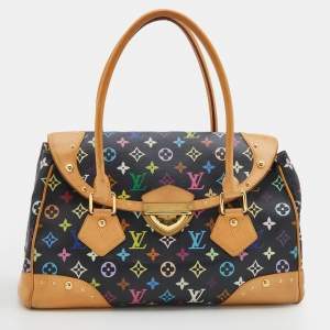 Pre Owned Louis Vuitton Black Monogram Multicolore Canvas Beverly GM Bag