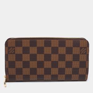 Pre Owned Louis Vuitton Damier Ebene Canvas Zippy Wallet