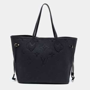 Louis Vuitton Black Monogram Giant Empreinte Leather Neverfull MM Bag
