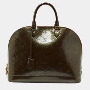 مملوكة مسبقًا حقيبة لوي فيتون ألما فيرنيه مونوغرامي برونزي أخضر GM