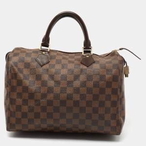 Pre Owned Louis Vuitton Damier Ebene Canvas Speedy 30 Bag
