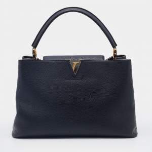 Louis Vuitton Black Taurillon Leather Capucines GM Bag