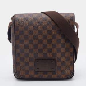 Pre Owned Louis Vuitton Damier Ebene Canvas Brooklyn PM Bag