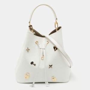Pre Owned Louis Vuitton White Epi Leather NeoNoe Love Lock Bag