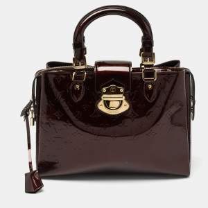 Pre Owned Louis Vuitton Amarante Monogram Vernis Melrose Avenue Bag