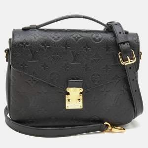 مملوكة مسبقًا Louis Vuitton Black Monogram Empreinte Leather Pochette Metis Bag