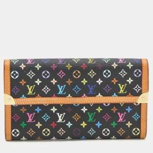 Louis Vuitton Black Multicolor Monogram Canvas Porte Tresor International Wallet