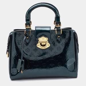 Pre Owned Louis Vuitton Blue Nuit Monogram Vernis Melrose Avenue Bag