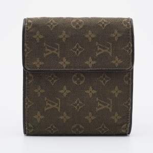 Louis Vuitton Green Monogram Mini Lin Canvas Compact Wallet