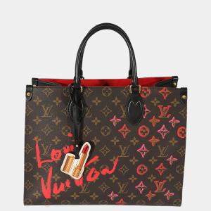 Louis Vuitton Brown Monogram Canvas Fall In Love Onthego MM 2021 Tote Bag 