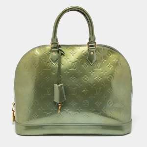 Pre Owned Louis Vuitton Givre Monogram Vernis Alma GM bag