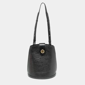 Pre Owned Louis Vuitton Black Epi Leather Cluny Bag