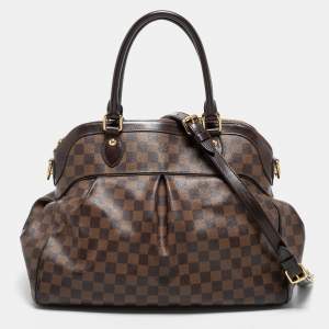 Pre Owned Louis Vuitton Damier Ebene Canvas and Leather Trevi GM Bag