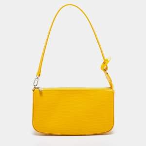 Pre Owned Louis Vuitton Citron Epi Leather Pochette Accessories Bag
