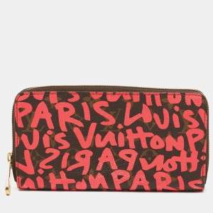  Louis Vuitton Pink Graffiti Stephen Sprouse Limited Edition Zippy Wallet