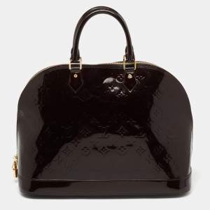 Pre Owned Louis Vuitton Amarante Monogram Vernis Alma GM Bag