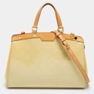 Pre Owned Louis Vuitton Citrine Monogram Vernis Brea MM Bag