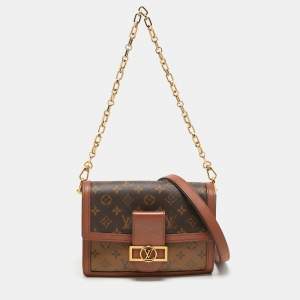 Pre Owned Louis Vuitton Monogram/Monogram Reverse Canvas Dauphine MM Bag