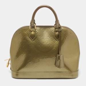 Pre Owned Louis Vuitton Givre Monogram Vernis Alma PM Bag