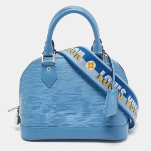Pre Owned Louis Vuitton Cyan Epi Leather Alma BB Bag