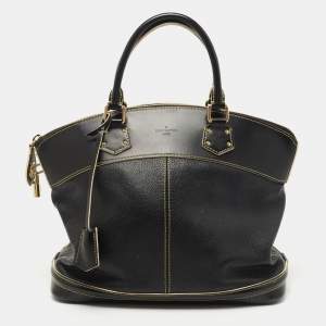 Louis Vuitton Black Suhali Leather Lockit MM Bag 