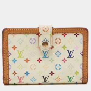 مملوكة مسبقًا Louis Vuitton White Multicolore Monogram Canvas French Wallet