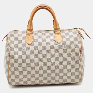 Pre Owned Louis Vuitton Damier Azur Canvas Speedy 30 Bag