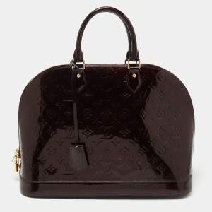 Pre Owned Louis Vuitton Amarante Monogram Vernis Alma GM Bag
