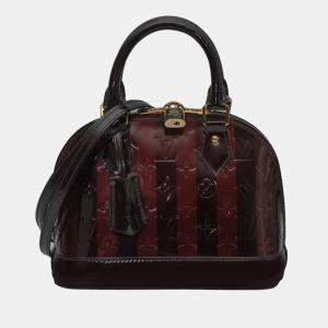 Louis Vuitton Black/Burgundy Monogram Vernis Alma BB Bag