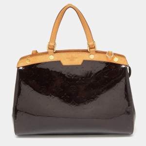 Pre Owned Louis Vuitton Amarante Monogram Vernis Brea MM Bag