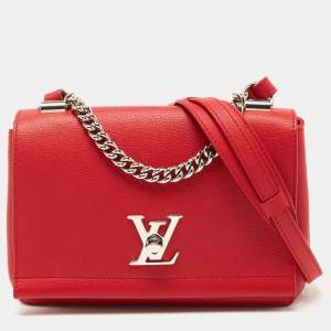Pre Owned Louis Vuitton Rubis Leather Lockme II BB Bag