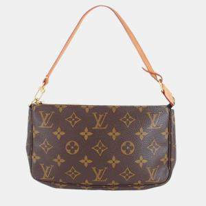 Pre Owned   Louis Vuitton Brown Monogram Pochette Accessoires