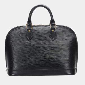 Pre Owned Louis Vuitton Black Epi Leather Alma PM Top Handle Bag