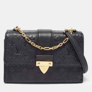 Pre Owned Louis Vuitton Black Monogram Empreinte Leather Saint Sulpice PM Bag